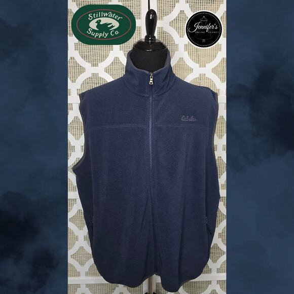 Stillwater Supply Co Cabela's Men's Navy Blue Full Zip Vest Size XXL - Picture 1 of 10